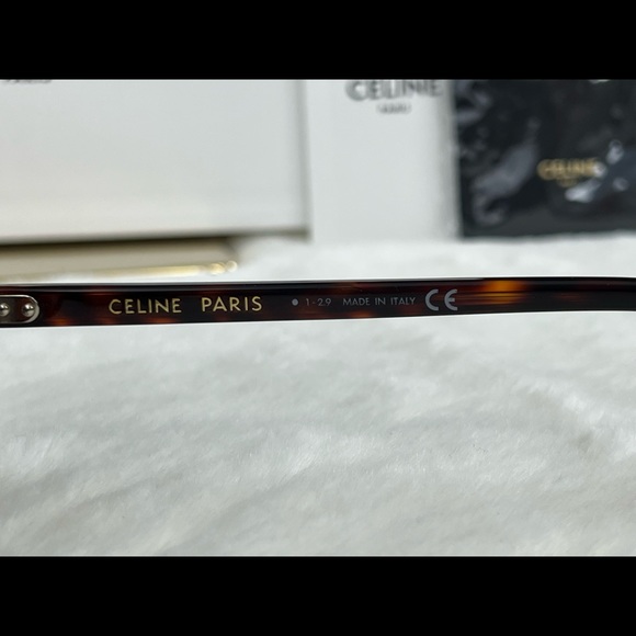 Celine Paris Havana Brown Sunglasses Aviator Style Frames Made in Italy Chic - Picture 6 of 10